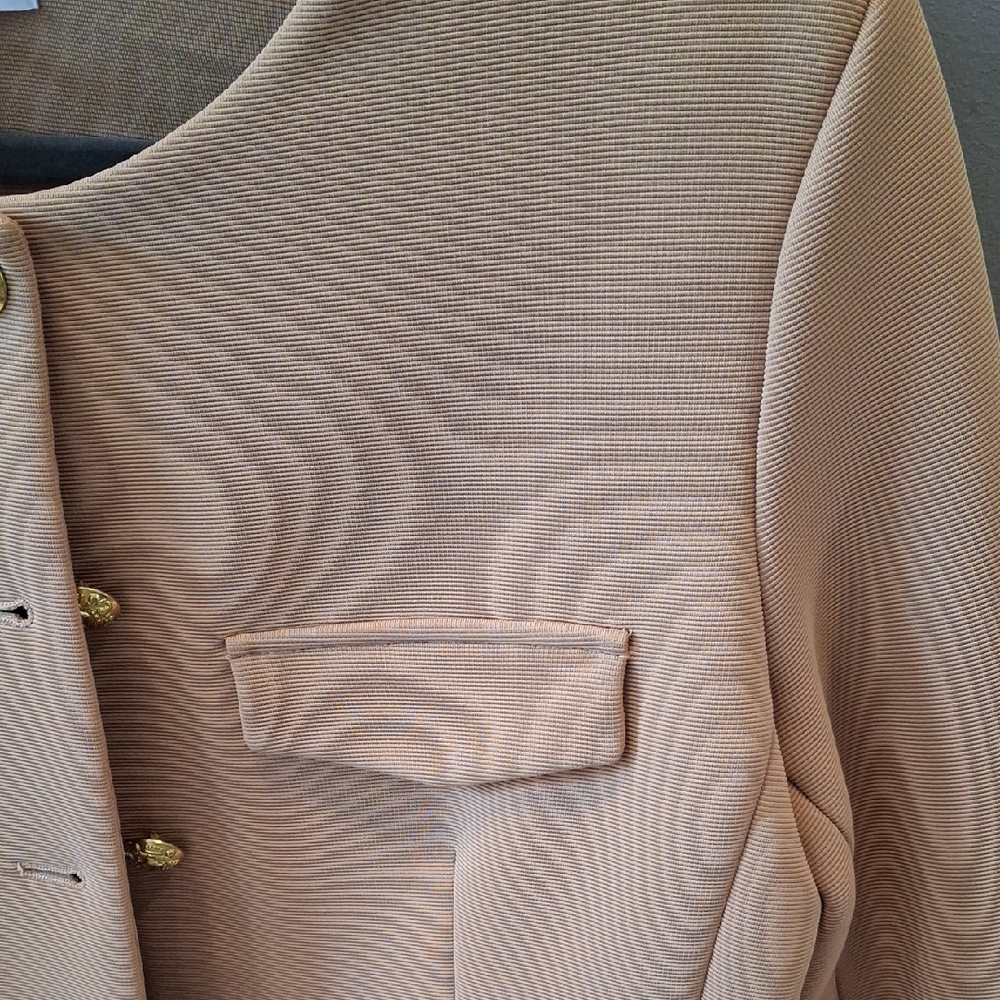 Veronica Beard Camel Blazer with Gold Buttons - Picture 3 of 3